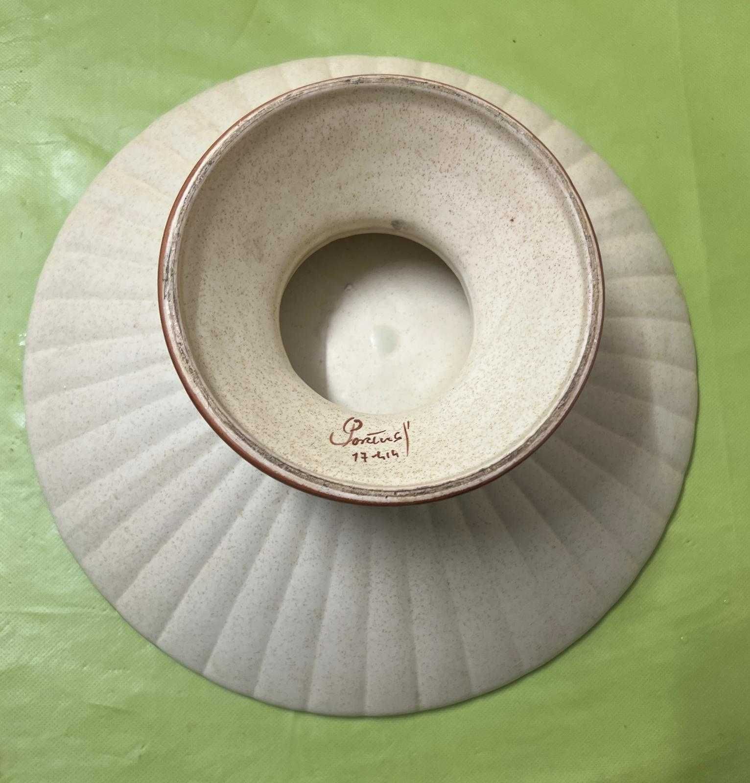 Fruteira de Cerâmica com Motivo Floral Vintage