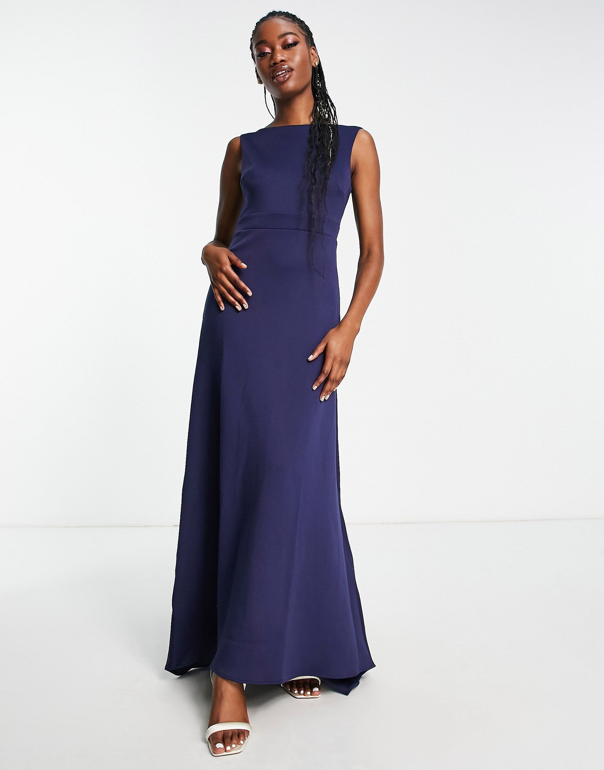 Tfnc 44 Xxl Sukienka Maxi Granatowa Bridesmaid H12294
