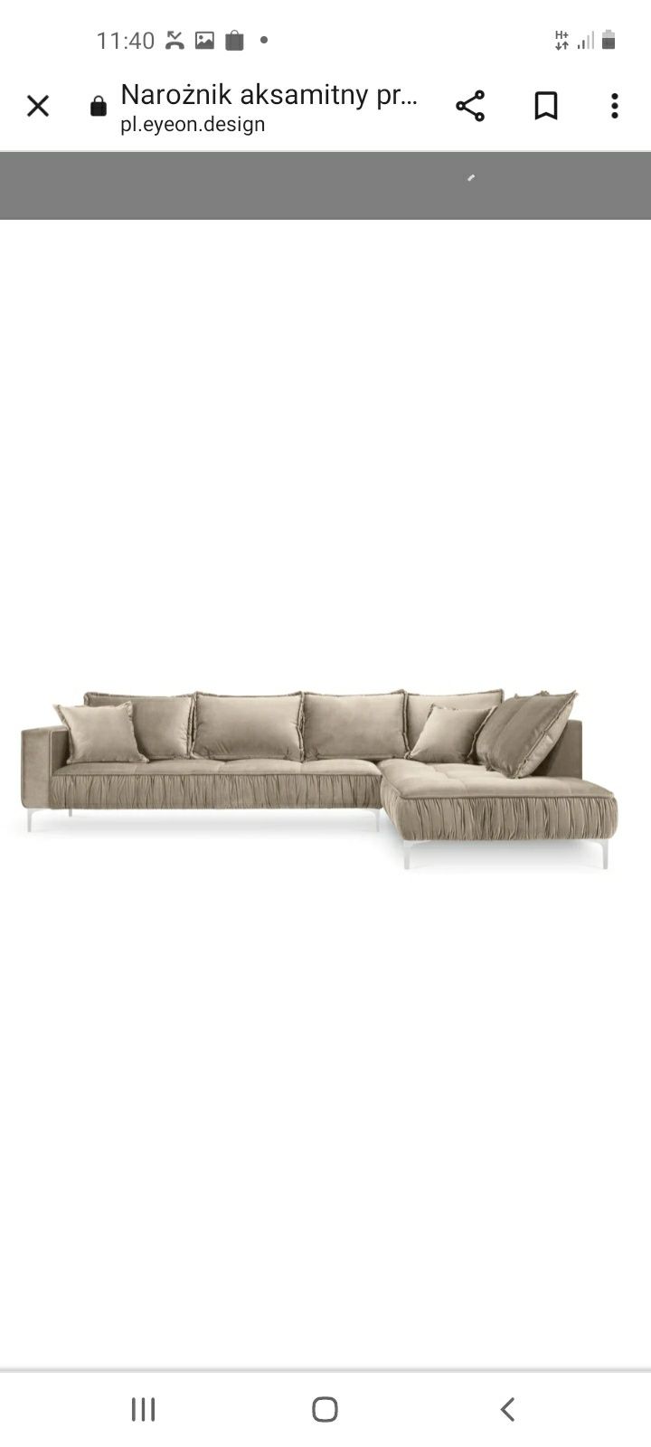 Naroznik aksamitny Sofa