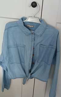 Koszula dla dziewczynki, wiązana, jak jeans, 146 cm