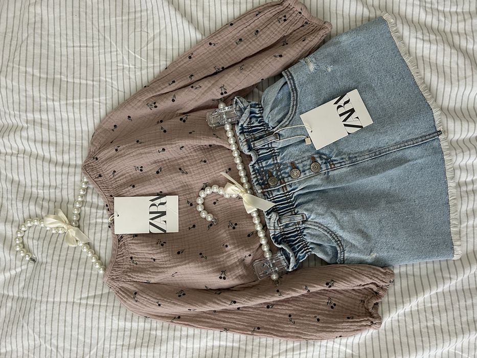 Bluzka w wisienki koszula koszulka dla dziewczynki Zara r.110