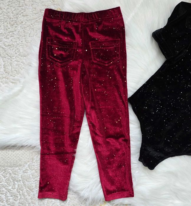 Komplet świąteczny z weluru body Little Kids legginsy Sinsay r. 98-104