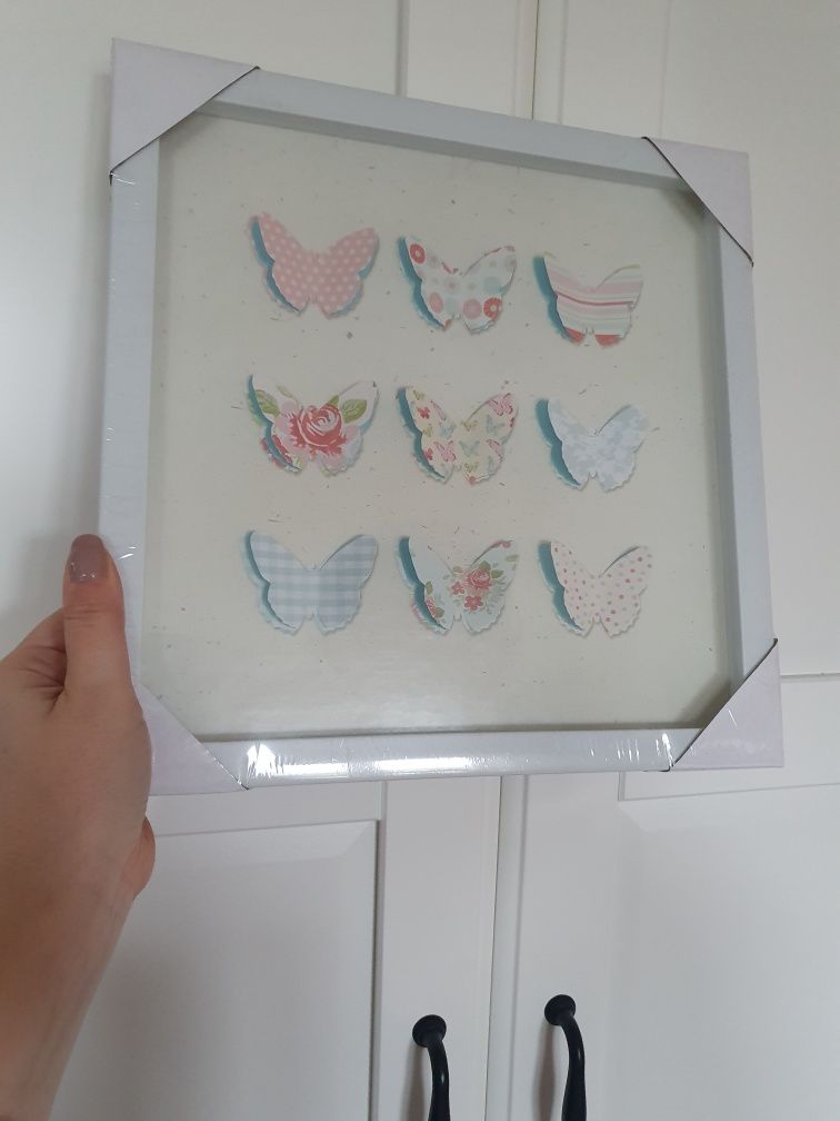 Obrazek do pokoju dziewczynki - motyle 3D