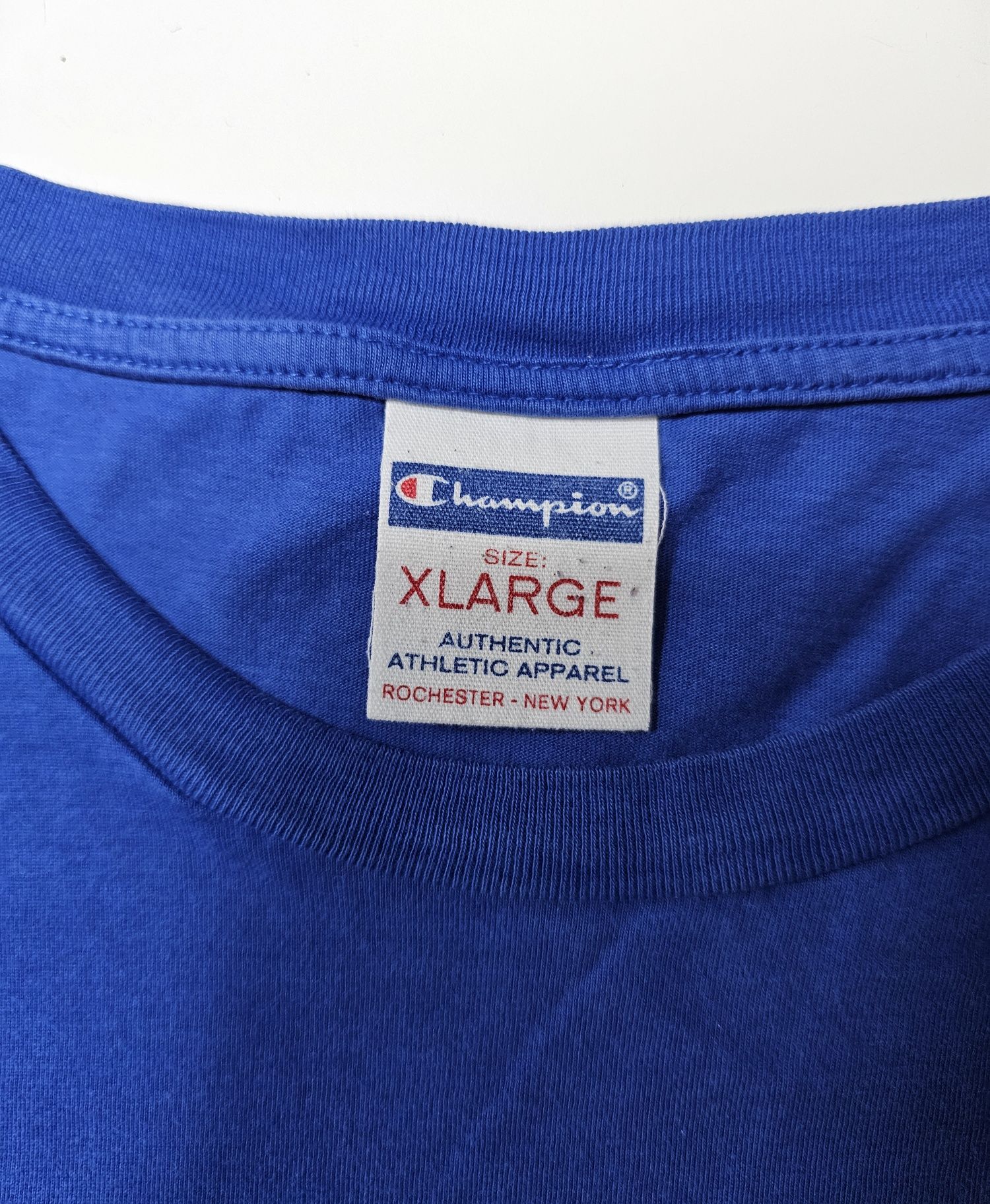 Champion męska koszulka XL niebieska logo T-shirt