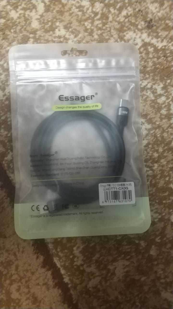 Essager кабель 100w C-type to C-type або Huawey C-type to USB