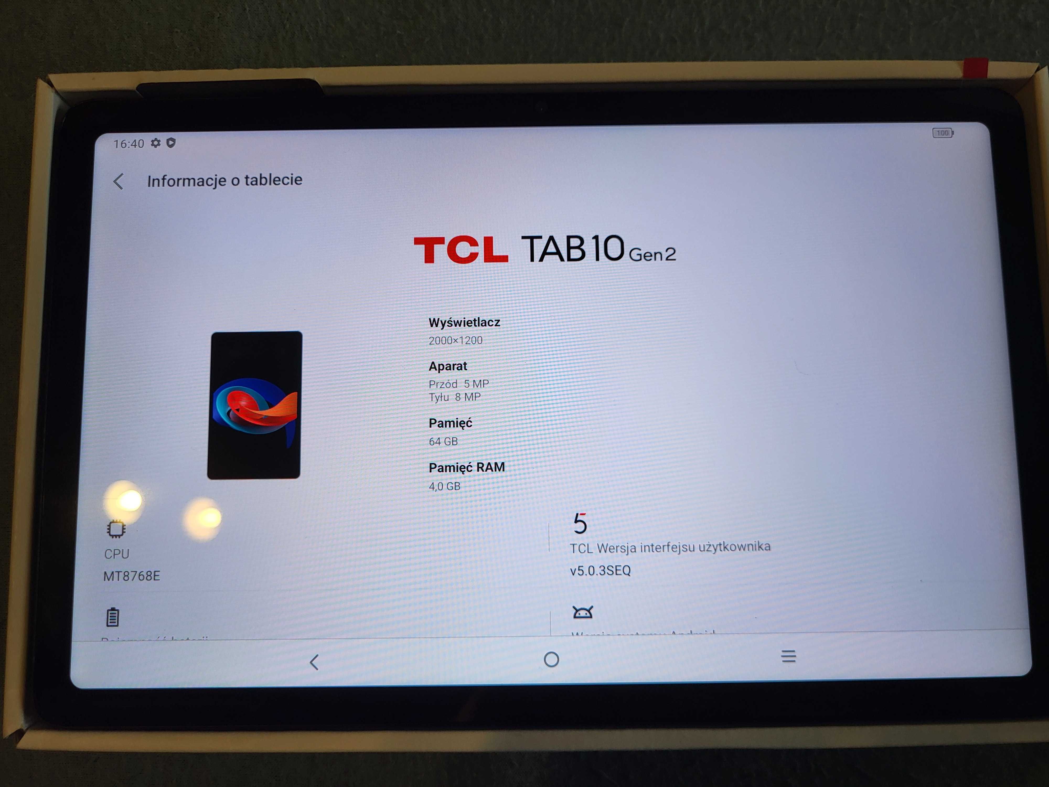 Tablet TCL TAB 10 Gen 2 10,4" 2K 4/64GB Wi-Fi Szary
