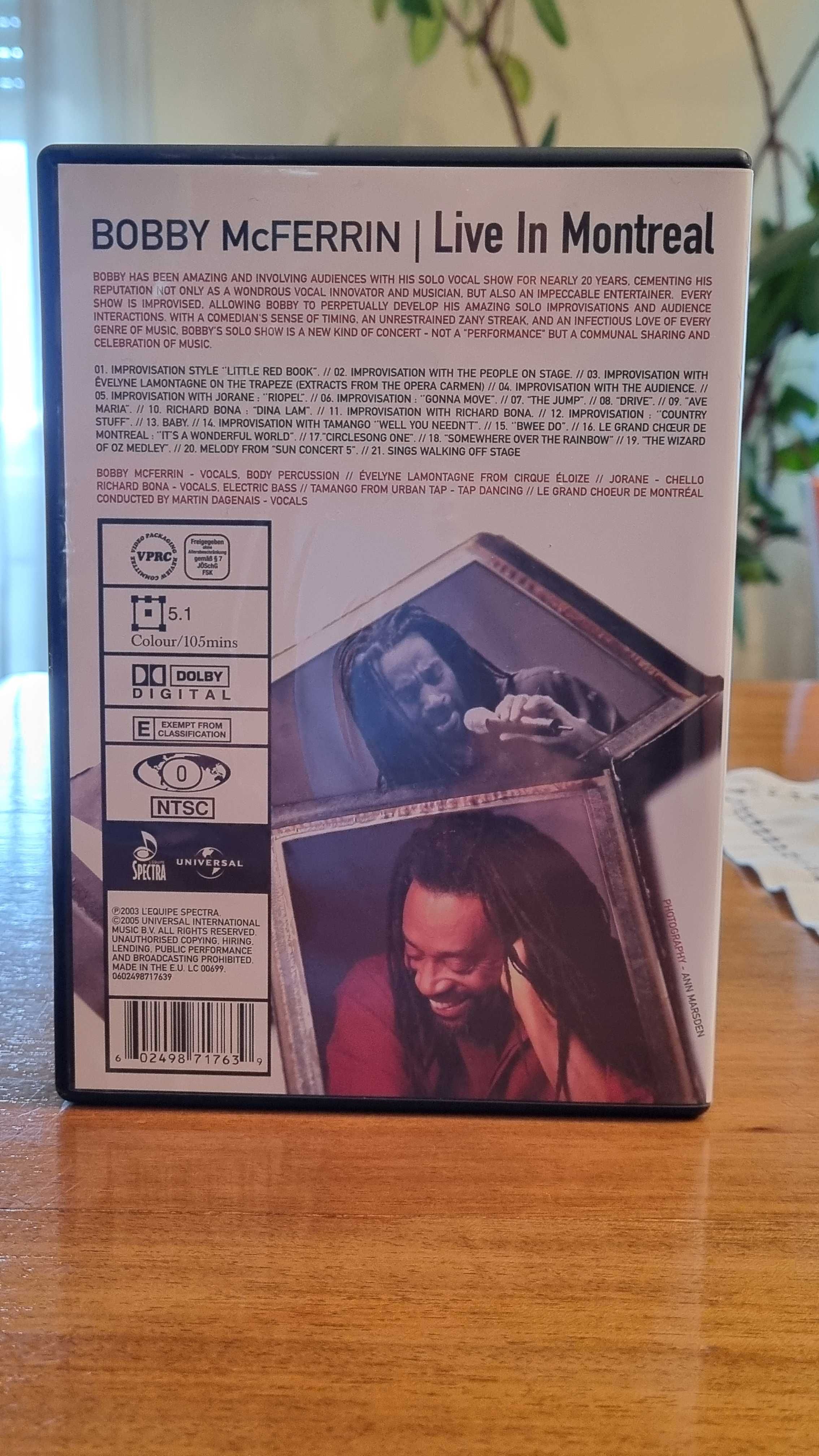 Vendo DVD espectáculo BOBBY McFERRIN, "Live In Montreal" Festival Jazz