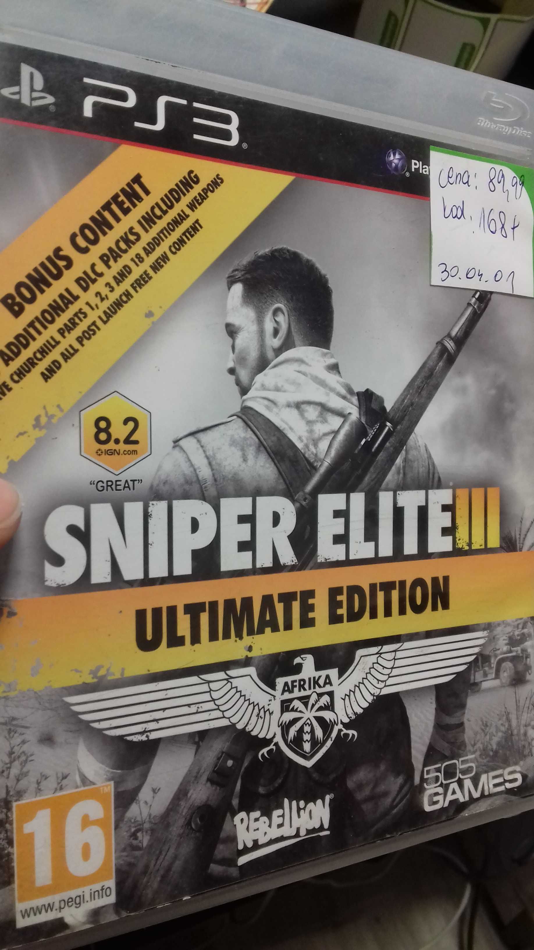 Sniper elite III ps3, ultimate edition ps3, sklep Tychy, 0624