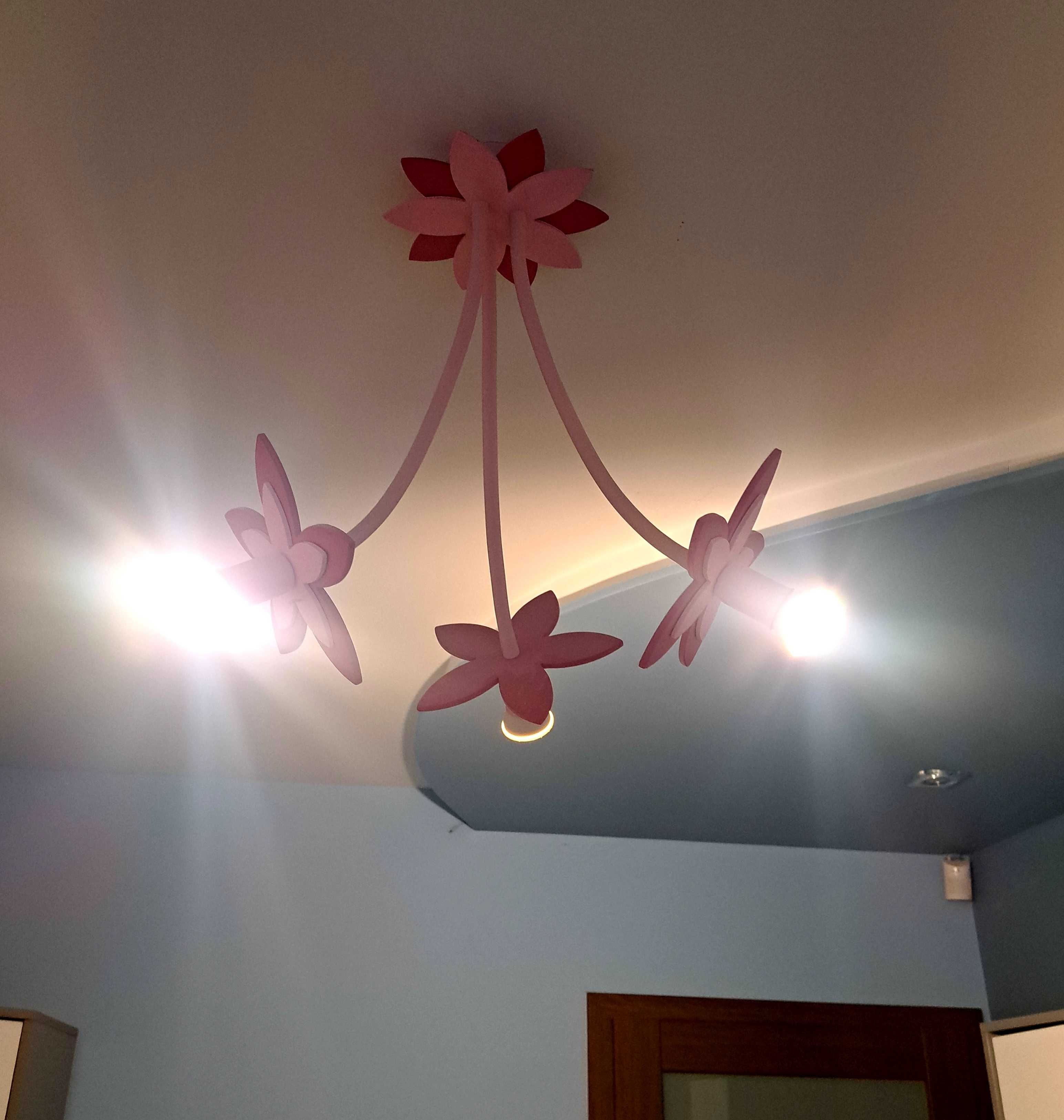 Lampa sufitowa zyrandol Flower pink różowe kwiatki dla dziecka