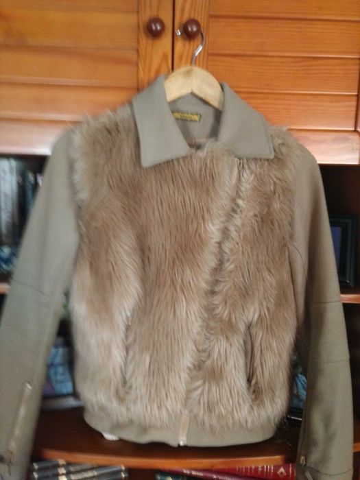 Blusão em  Tecido de Lã com Pêlo