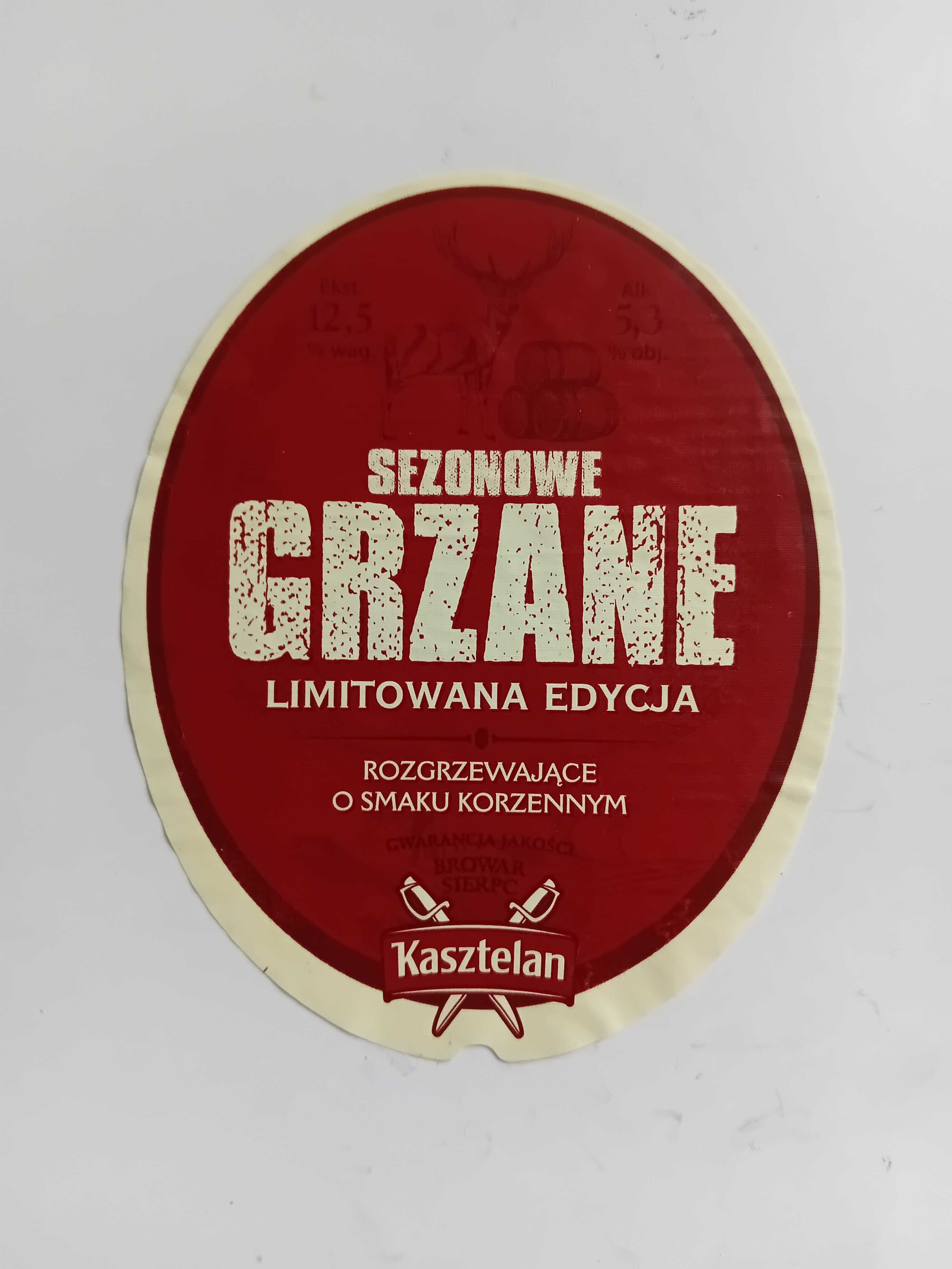 Etykieta piwa Sezonowe Grzane