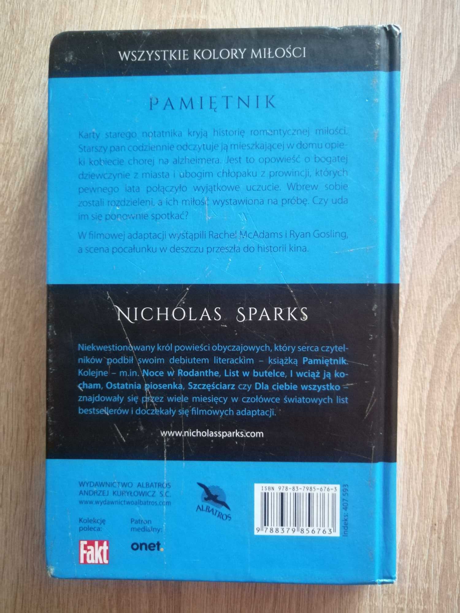 Pamiętnik Nicholas Sparks książka Wydawnictwo Albatros