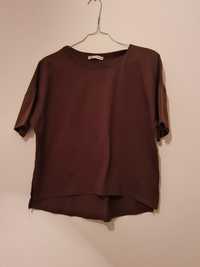 Koszulka T-shirt damski brązowy  Zara rozmiar XS