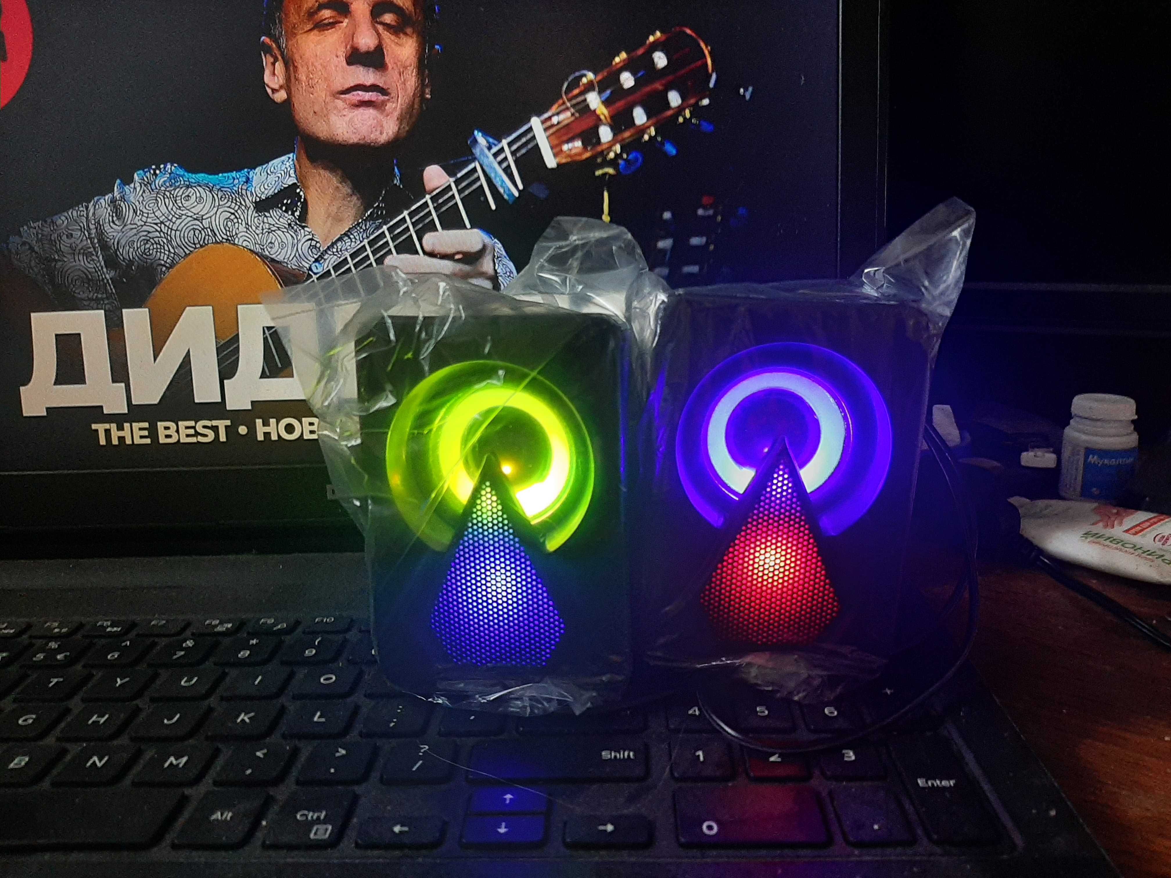 Акустическая колонки для ПК , ноутбука  (USB, RGB подсветка )