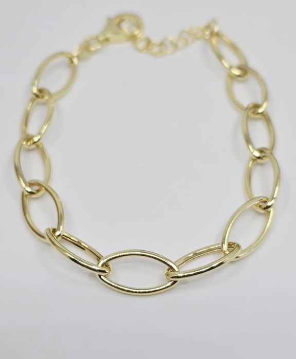 Złota bransoletka splot ankier duże ogniwa próba 585 14k