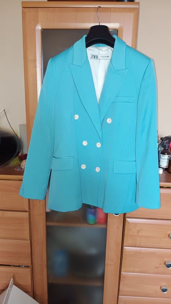 Komplet marynarka r L spodnie XL Zara