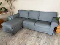Sofa Ikea EKTORP z szezlongiem Hakebo ciemnoszara