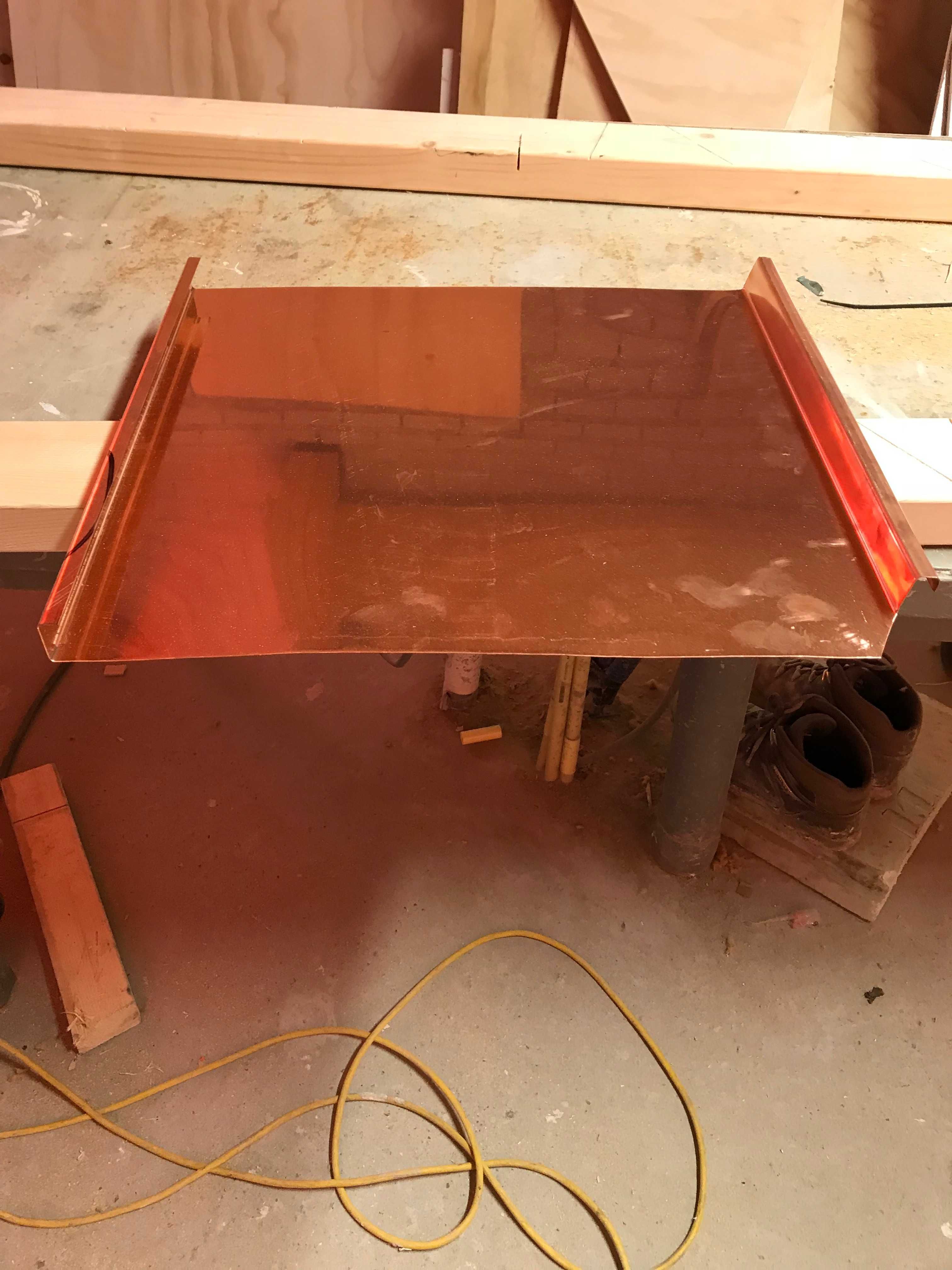Blacha miedziana - panele na rąbek stojący 0,6 x 550 mm
