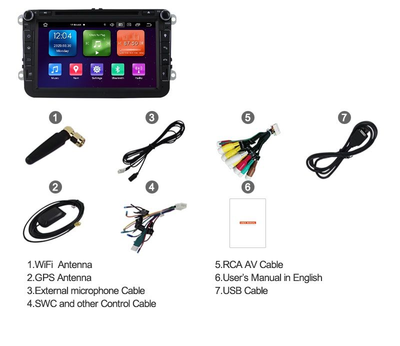 Radio DAB Android DVD CD SD GPS WiFi VW Golf 5 6 Passat Seat Skoda