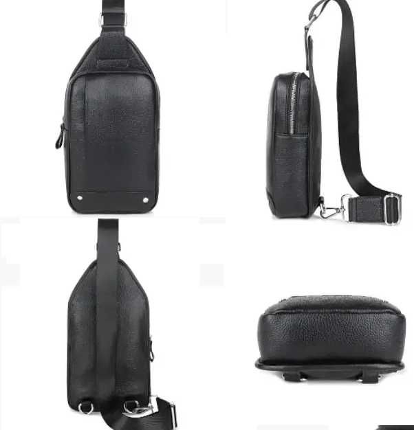 Чоловіча крос-боді сумка на груди шкіряна мужская бананка кожаная