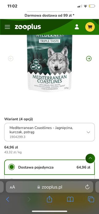 Karma mokra Wolf of Wilderness