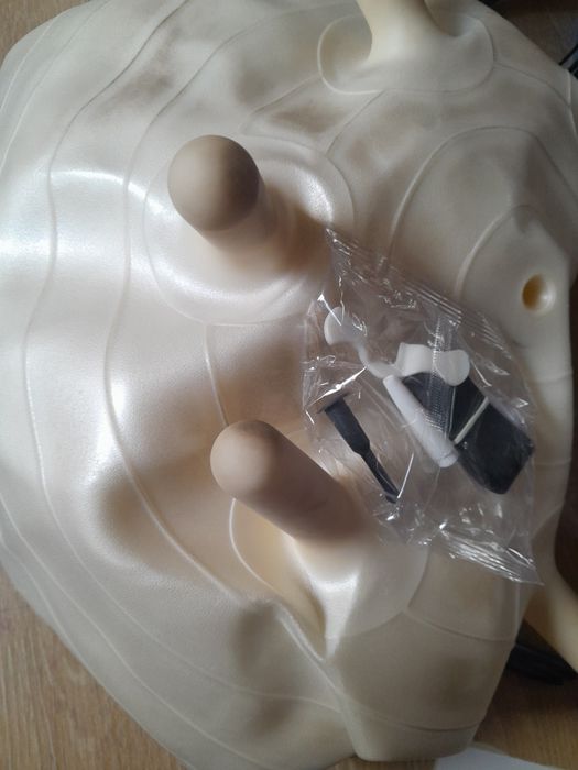 Piłka dmuchana do ćwiczeń rehabilitacji biały perłowy 55cm sit n gym