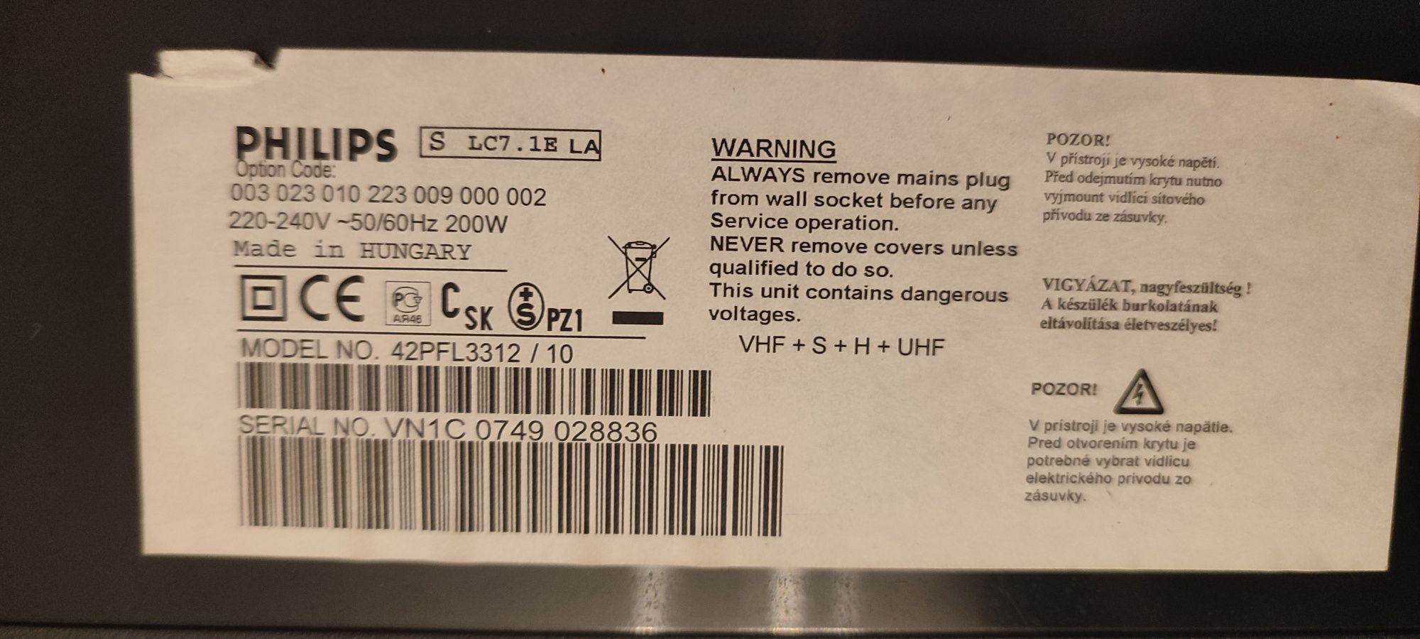 Telewizor Philips 42PFL3312/10 – 42 cale, sprawny