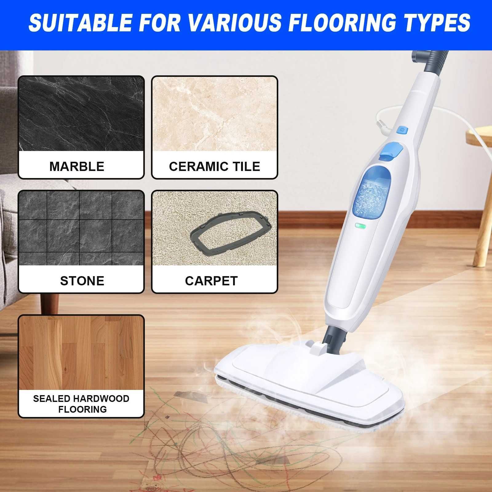 Mop Parowy 1500W – MEEGA Szybkie i Dokładne Czyszczenie!!