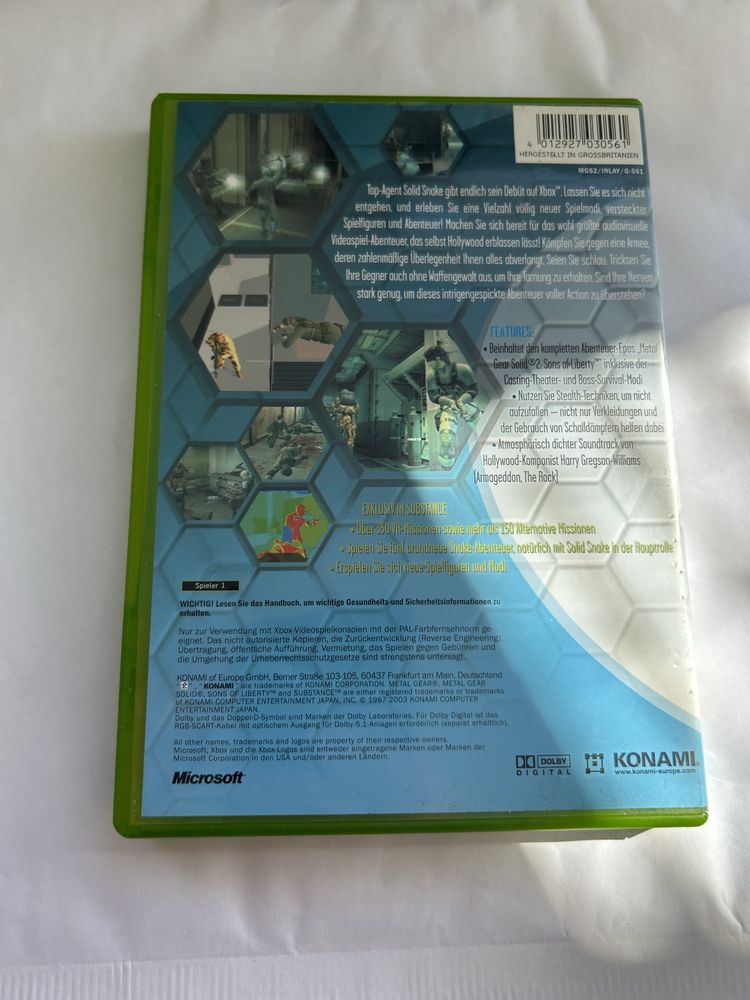 Metal gear solid 2 substance xbox classic