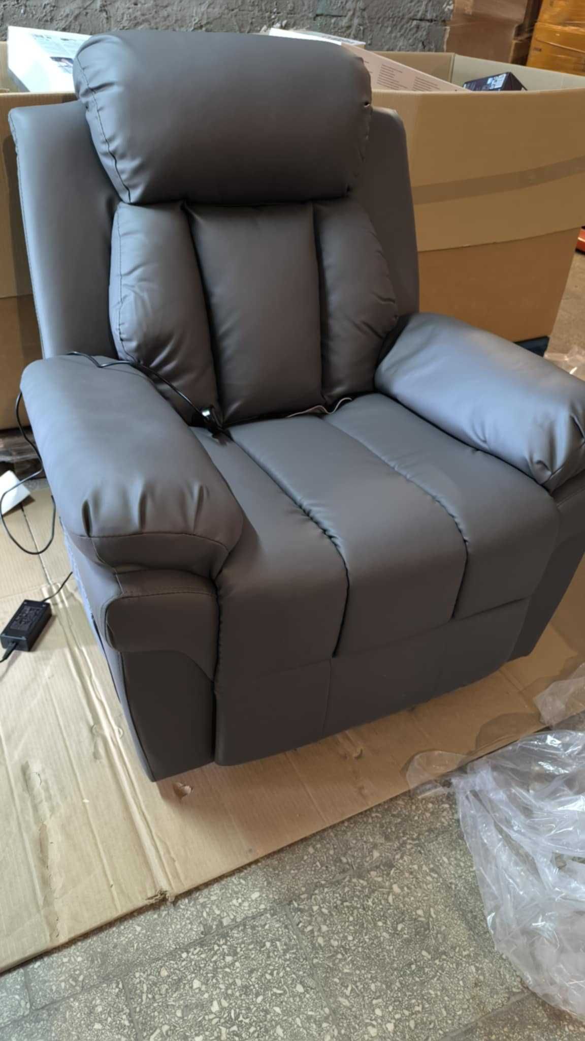 HOMCOM Fotel relaksacyjny funkcją leżenia, skóra ekologiczna