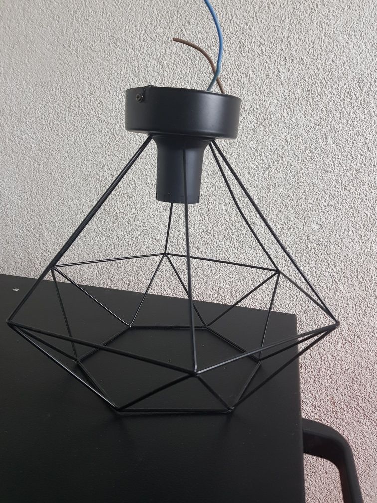 Lampa sufitowa czarna e 27