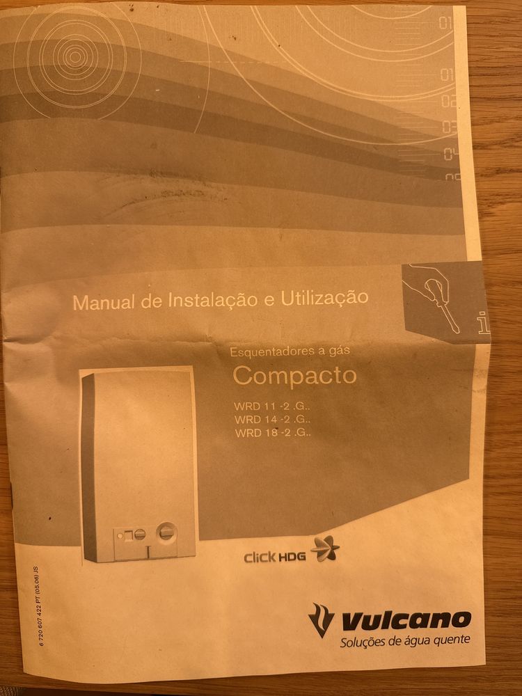 Esquentador vulcano gas propano