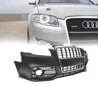 PARACHOQUES FRONTAL PARA AUDI A4 B7 2004/2008&quot;LOOK S-LINE&quot; CROMADA E PRETA &quot;