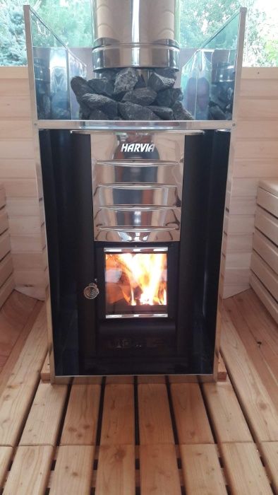 Sauna ogrodowa beczka Ruska Bania 3m., piec Harvia