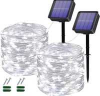 Lampki ogrodowe LED solarne Oreunik SCW-120LED-WH