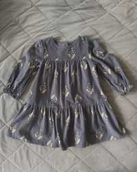 Красивое вельветовое платье на девочку 2-3 года