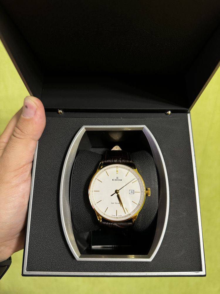 Продам кварцовий годинник з позолотою EDOX LES VAUBERTS 70172 37JA AID