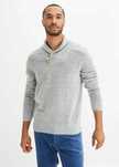 B.P.C sweter męski z kołnierzem szary r.3XL