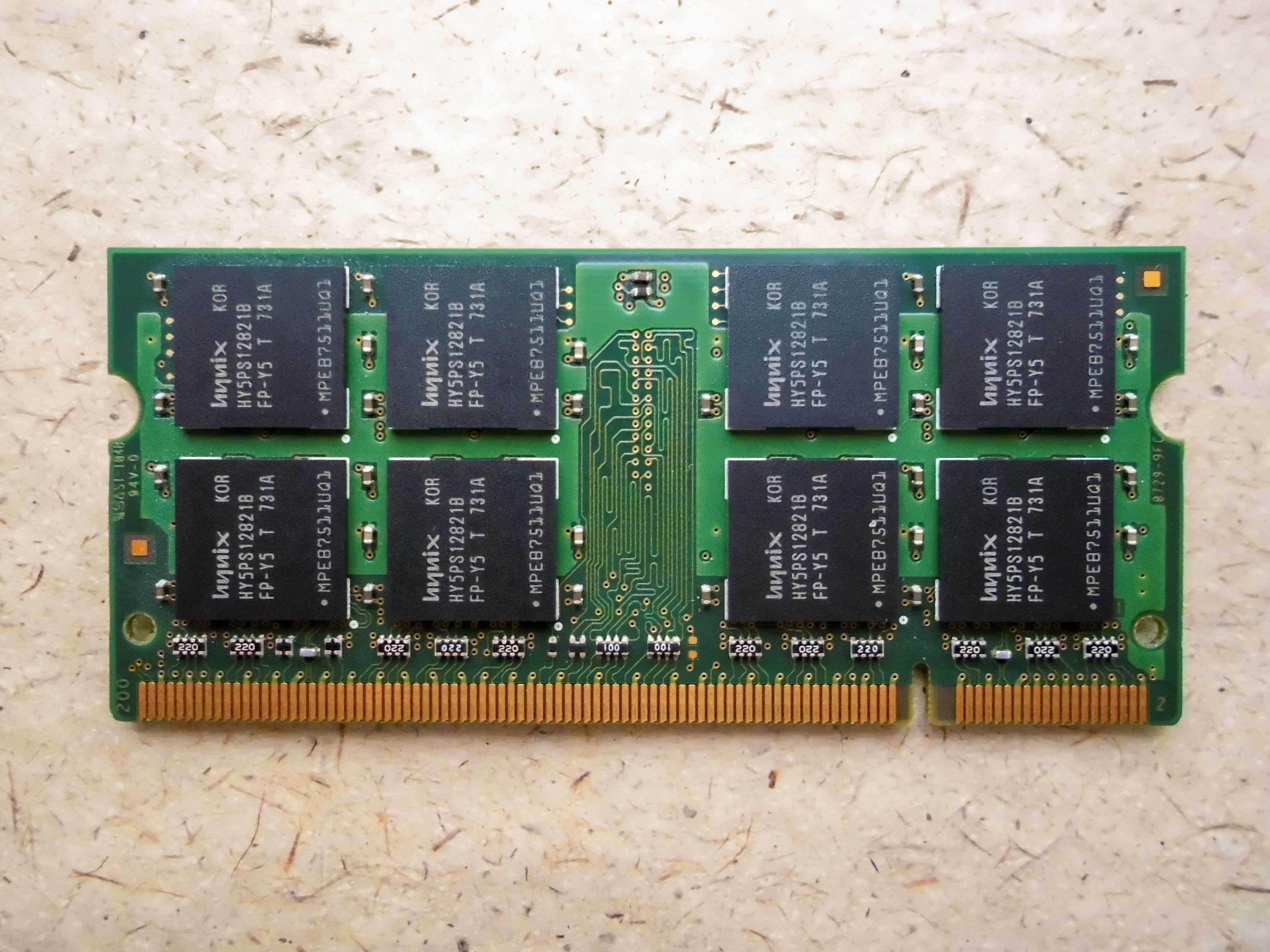 Оперативная память для ноутбука Hynix 1GB 2Rx16 PC2 5300S-555-12