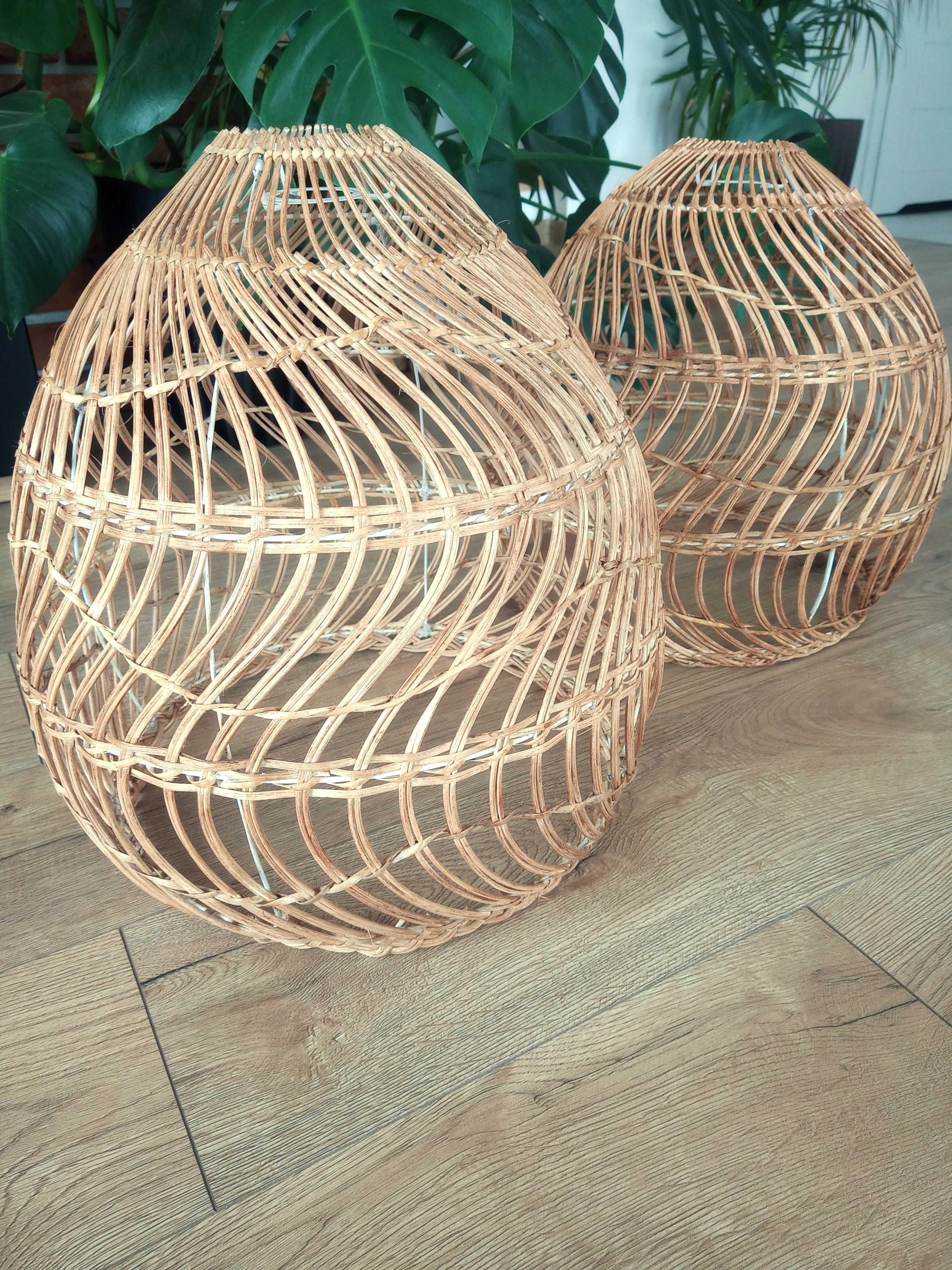 Lampa rattanowa boho ręcznie pleciona rozmiar L 45x42 natural