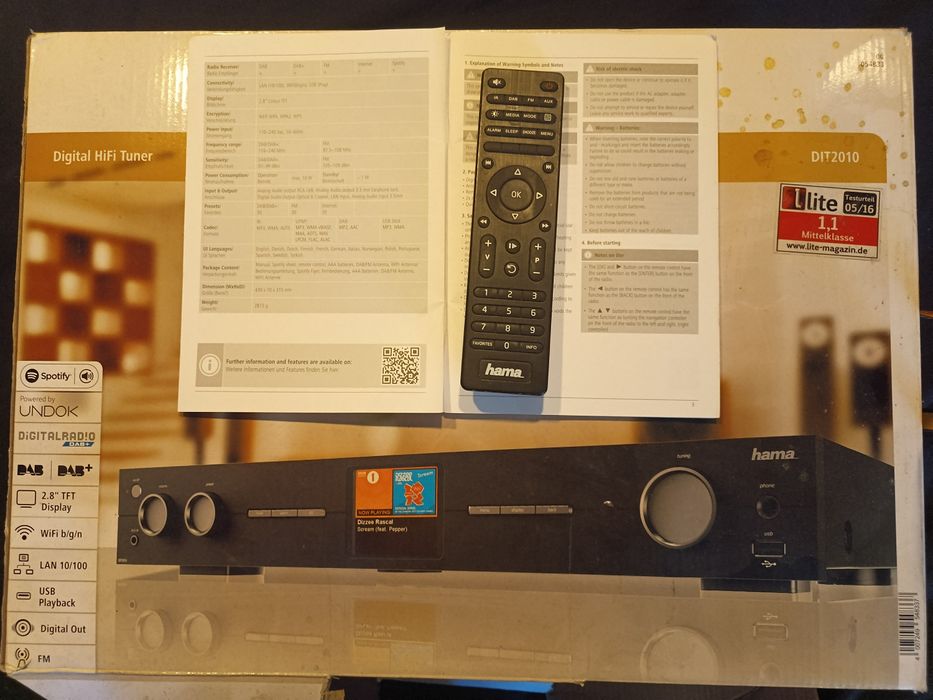 MP3, FLAC, Streaming, Spotify Digital HiFi Tuner DIT2010