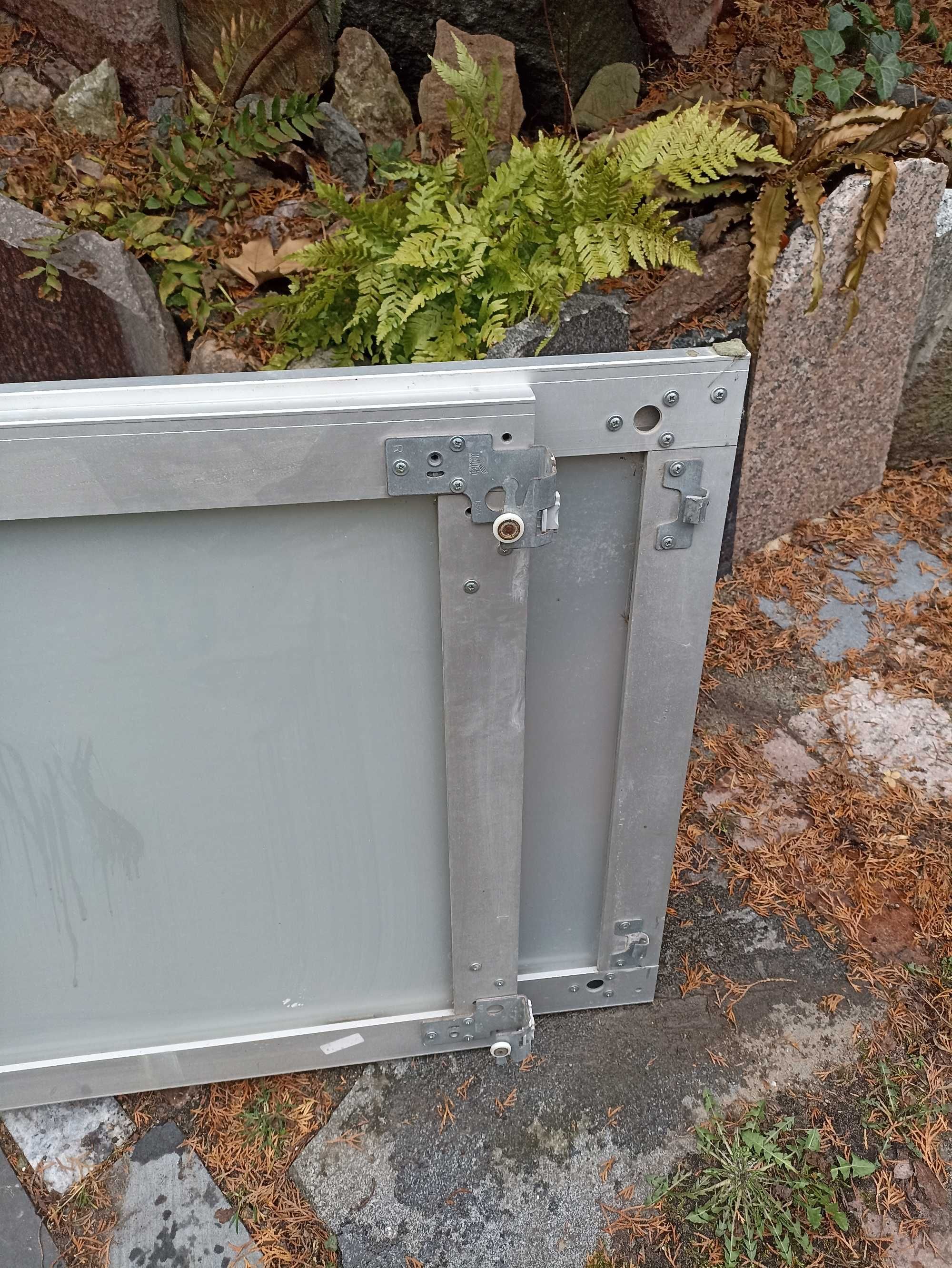 Drzwi przesuwne aluminiowe szklane dwuczęściowe