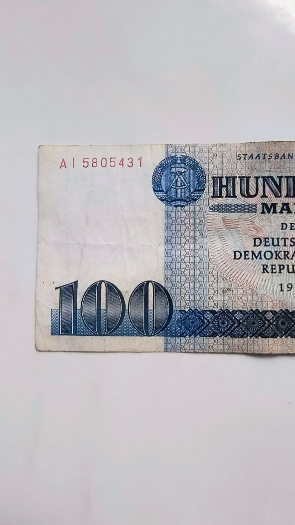 Banknot DDR nominał 100 marek stan bardzo dobry