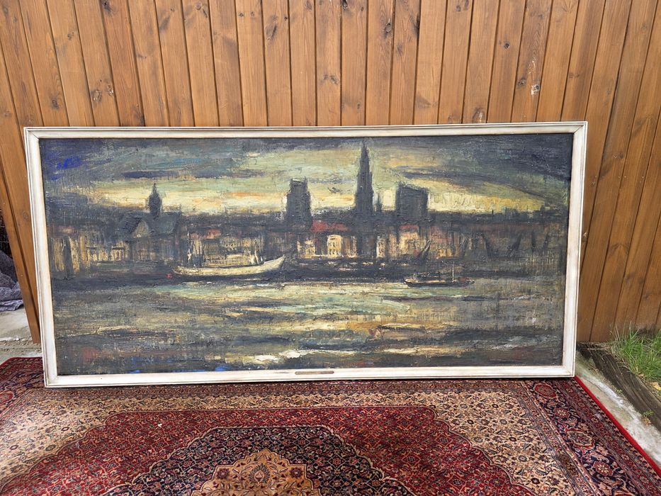 Olbrzymi obraz malowany 252x123cm Jacques Delvaux #1980 Stylowy Węgrów
