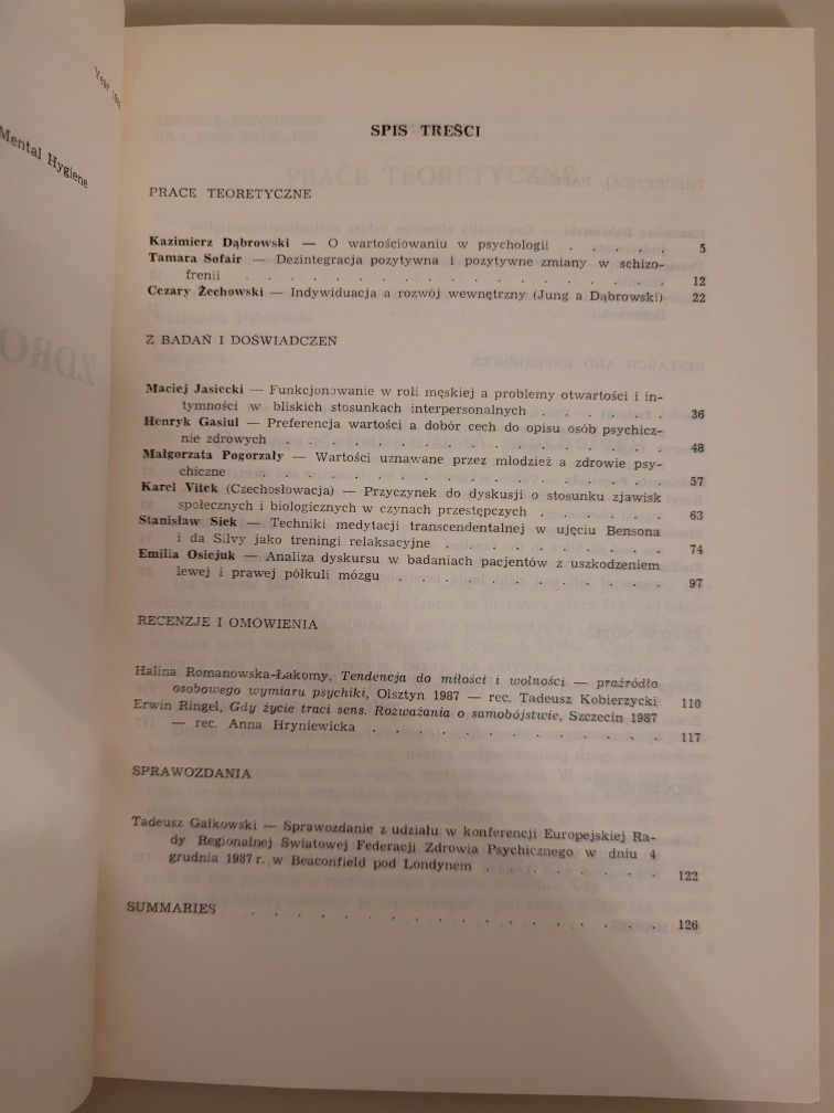 Zdrowie psychiczne. Kwartalnik. Nr 2.