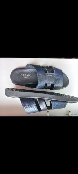 Тапки мужские кожаные шлепки