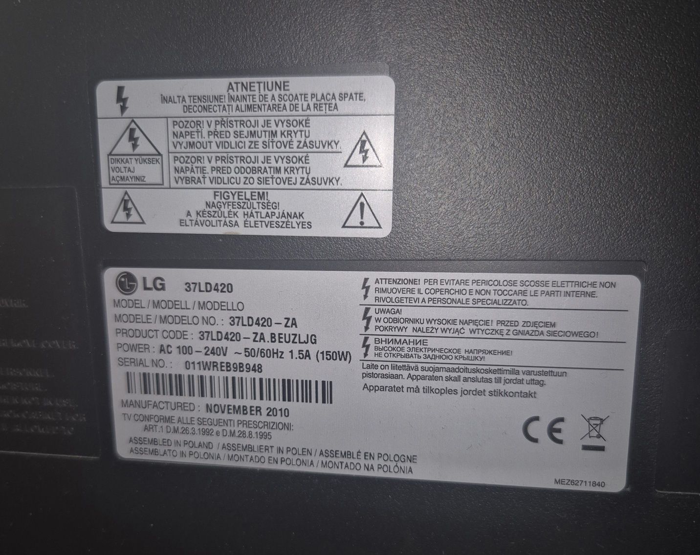 Telewizora LG 37"