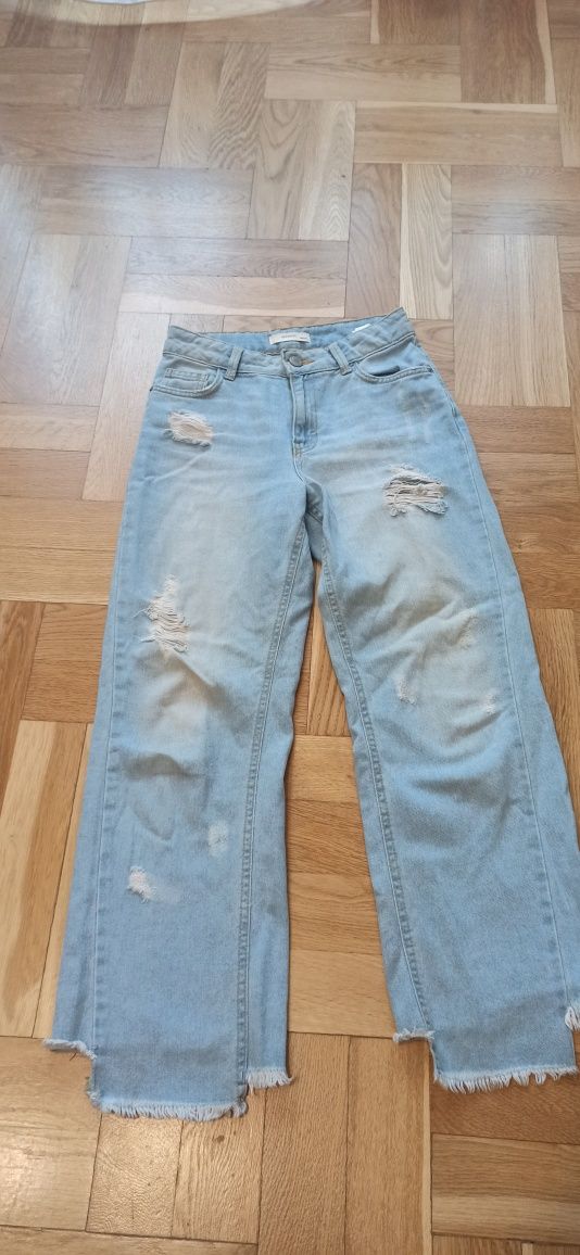 Jeansy r. 146 szerokie nogawki