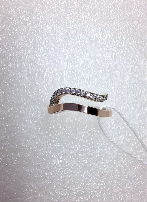 Срібна каблучка 925 проби з золотою пластиною 375 проби