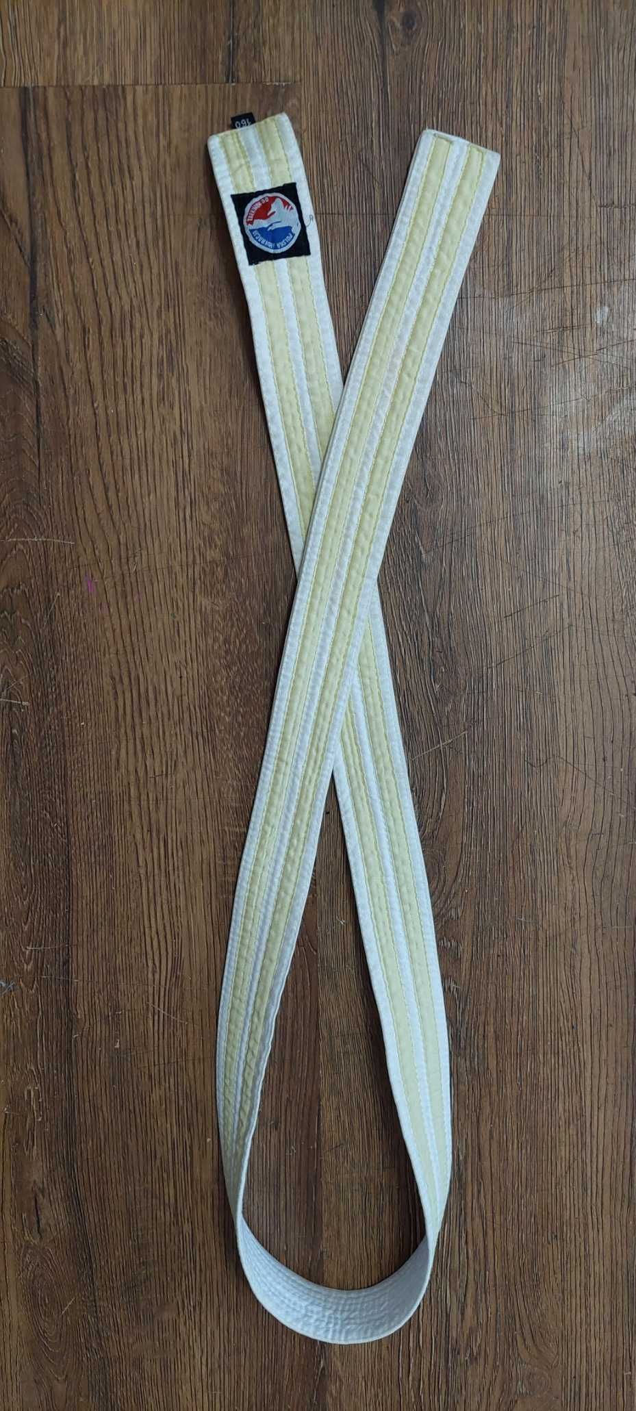 Biały pas z dwiema żółtymi belkami taekwon-do (Ti 13 CUP)
